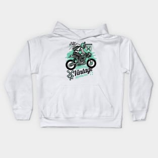 Vintage Dirt Bike Kids Hoodie